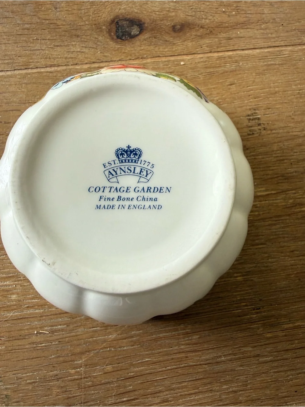 Aynsley cottage garden scalloped Floral Jewelry Trinket Bowl